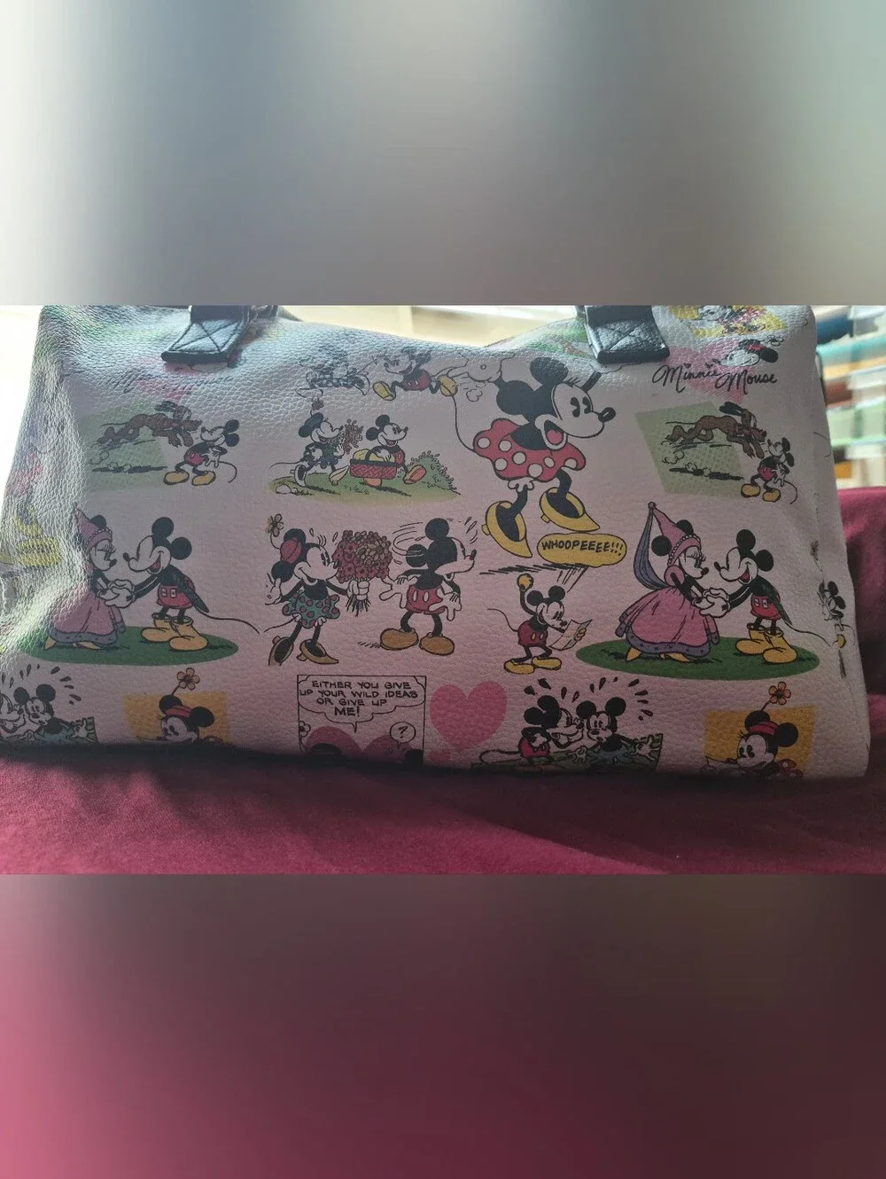 Disney Parks Mickey Minnie Comic Satchel Bag Like New